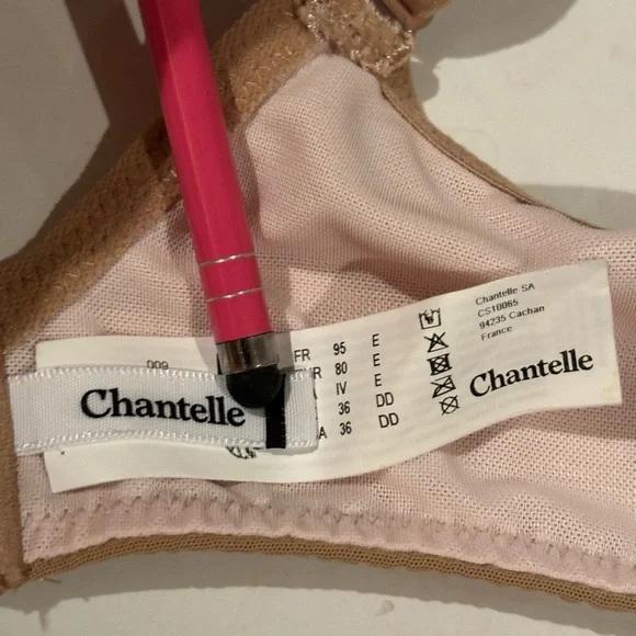 Chantelle Elegant Tan Lace 36DD Bra - Picture 7 of 9